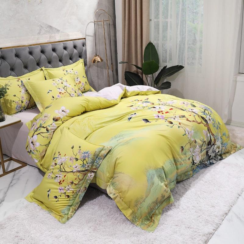 Conjunto Roupas de Cama Luxurier 4 Peças em 100% Algodão Egípcio 600 Fios